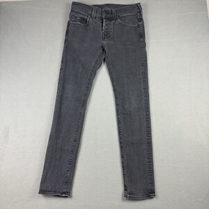 True Religion Rocco Jeans Mens XL Black Relaxed Skinny Size 31x32 Button Fly